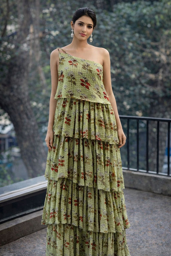 Floral One Shoulder Dress