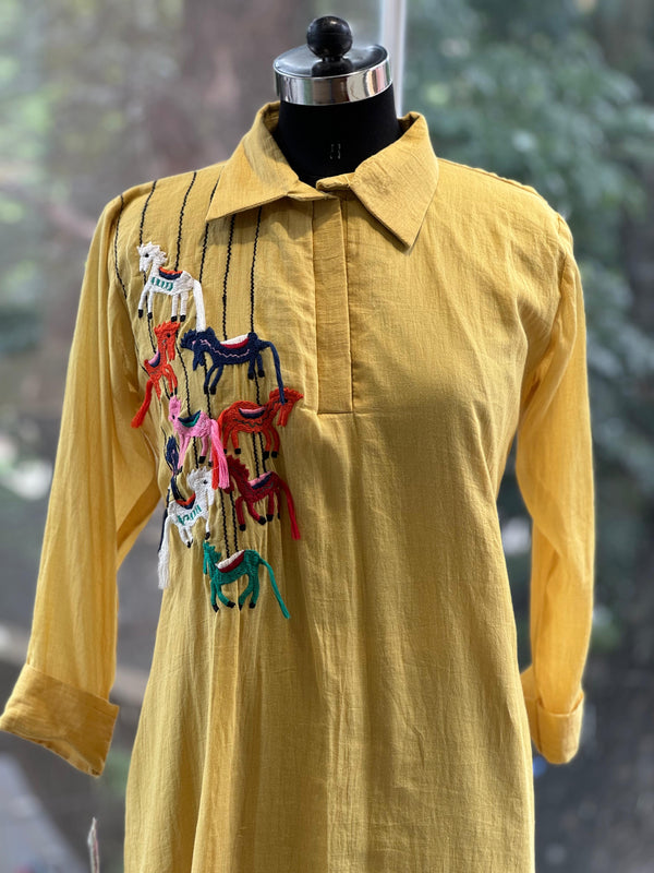 Yellow Embroidered Co ord