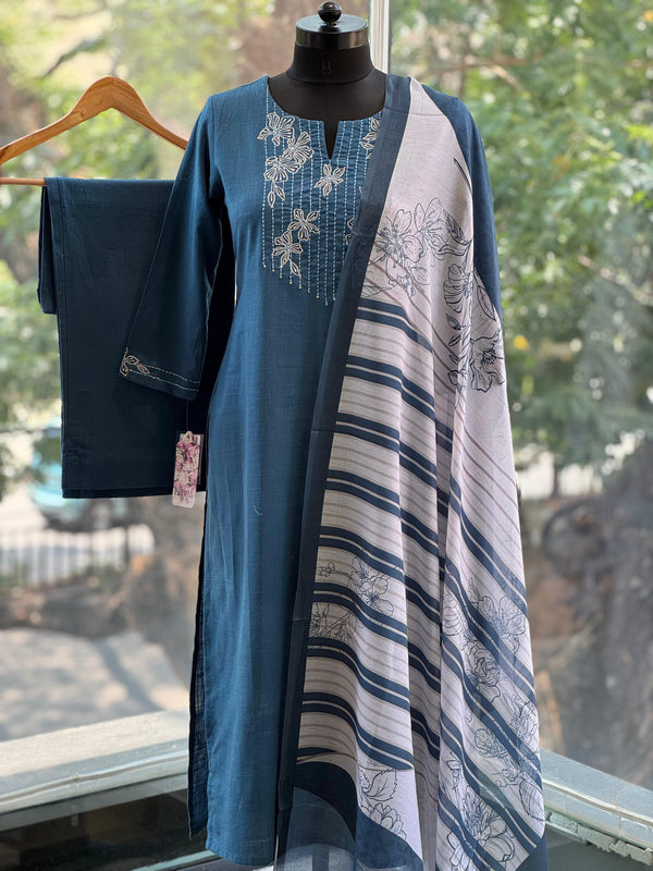 Blue Dupatta Set