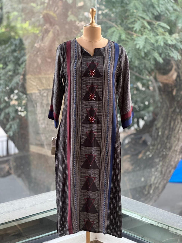 Black Printed Dupatta Set
