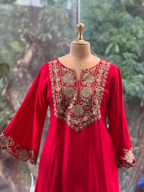 Red Skirt Set
