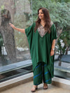 Green Tye Dye Kaftan Set