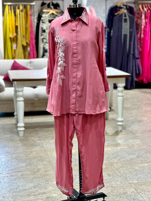 Pink Moti Work Co Ord