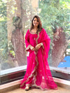 Pink Scallop Dupatta Set