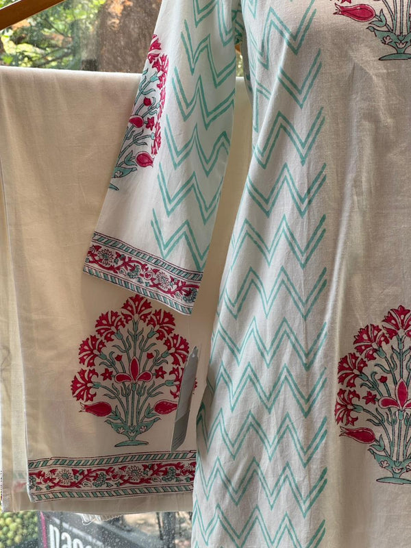 White Block Print Set