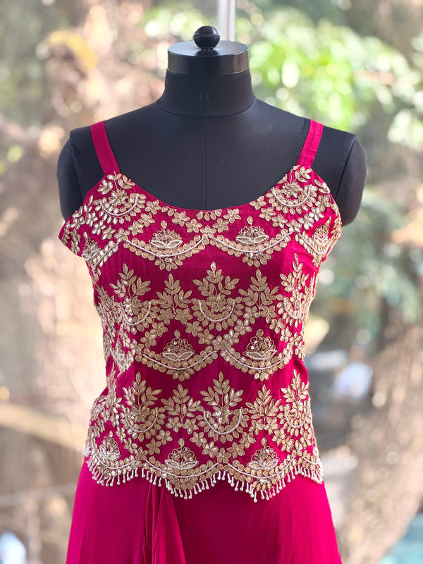 Pink Gota Work Lehenga Set