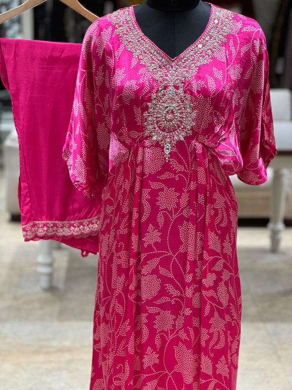 Pink Bandhej Co Ord