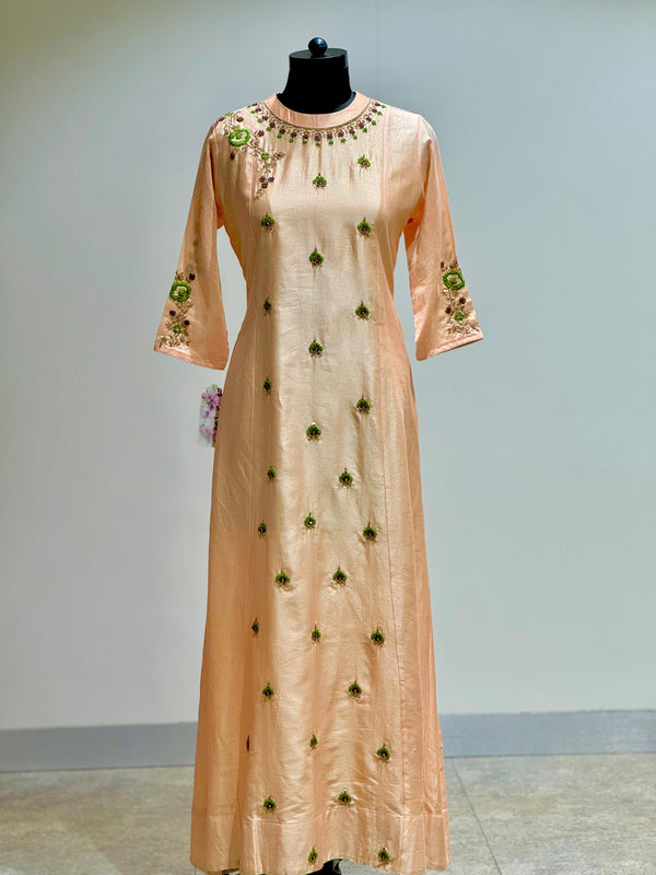 Peach Embroidered Gown