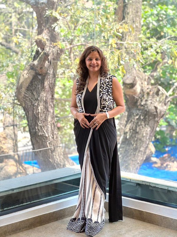 Black Designer Wear Drape