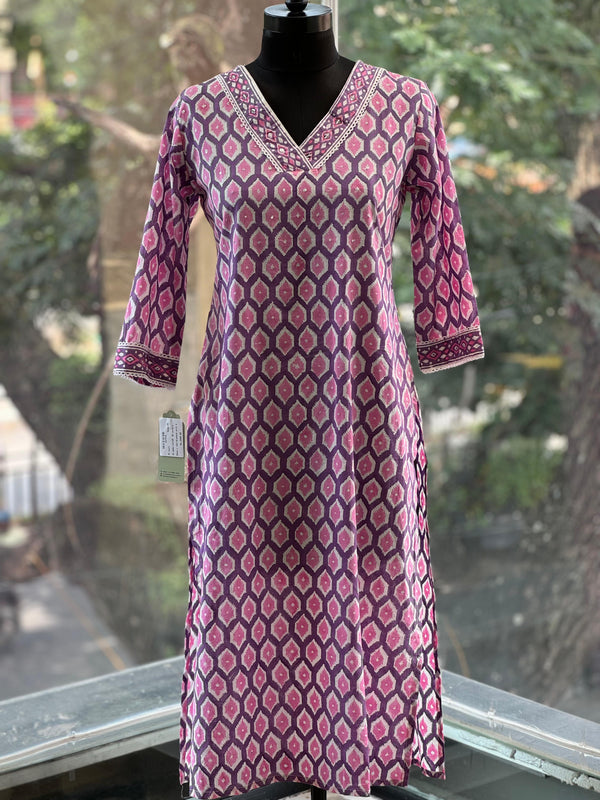 Purple lace V Neck Suit Set