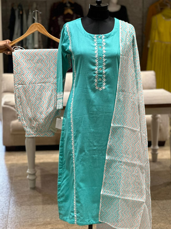 Sea Green Dupatta Set