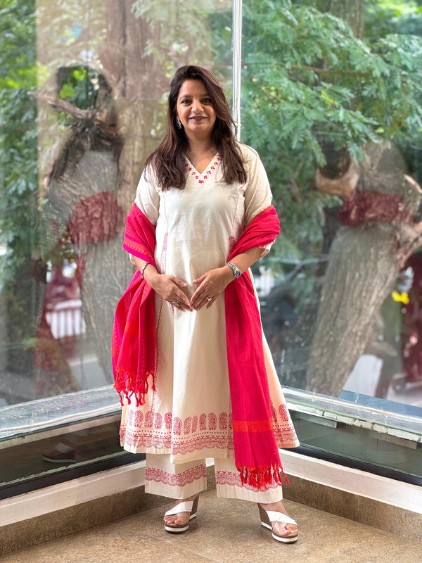 cream suit for women