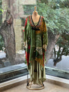 Green Digital Print Kaftan Set