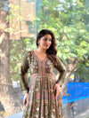 Mehndi Green Anarkali Set
