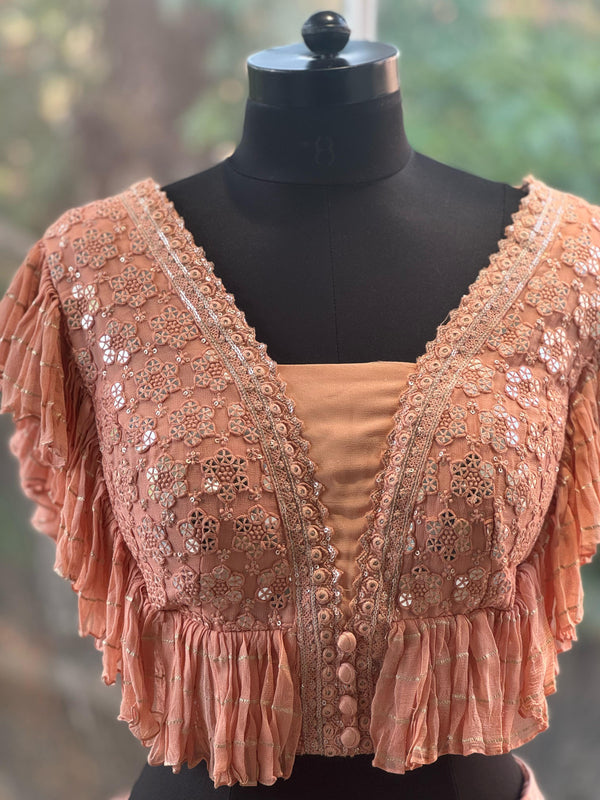 Peach Shaded Lehenga Set