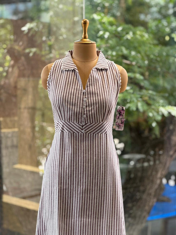White/Purple Stripes Tunic