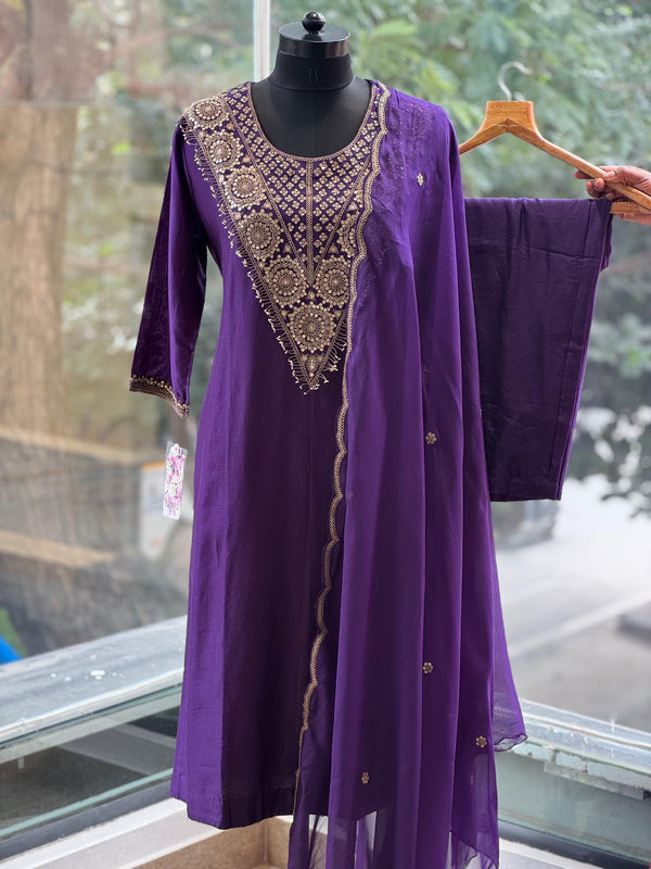 Purple Handwork Suit