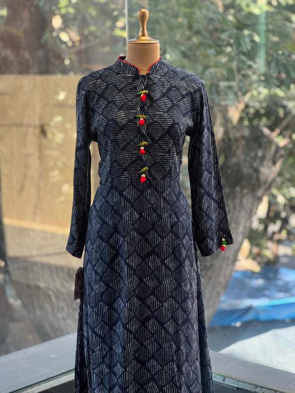 Navy Blue Printed Tunic