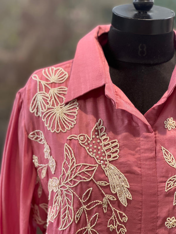 Pink Moti Work Tunic