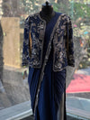 Navy Blue Designer Made Drape