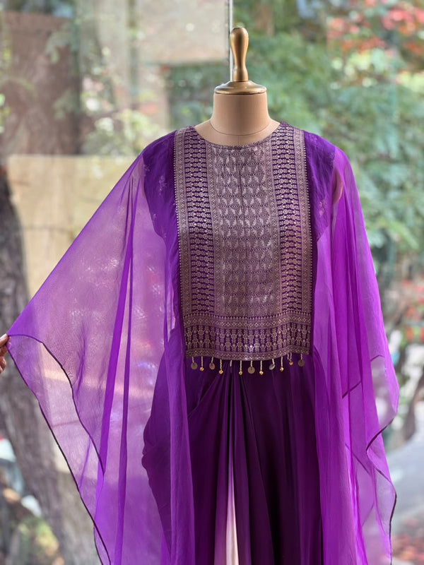 Purple Shaded Skirt Set