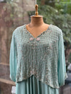 Blue Beads Work Gown