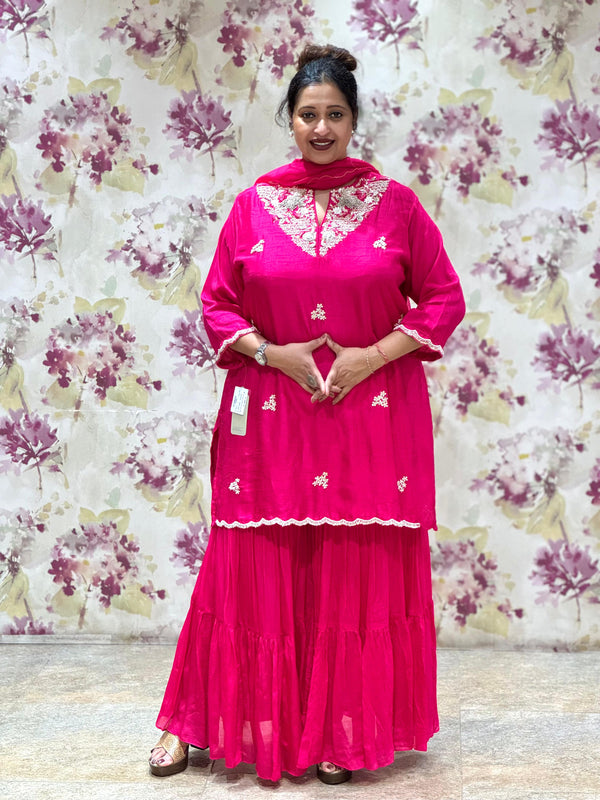 Pink Sharara Set