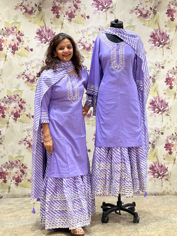 Purple Sharara Set