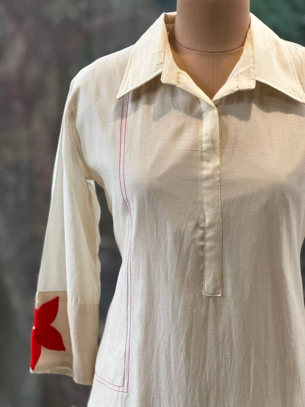 White Mul Tunic With Embroidery