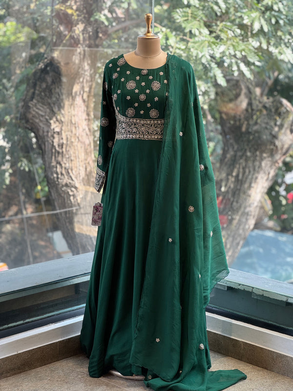 Green Handwork Gown