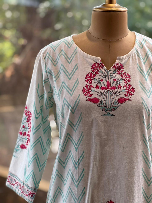 White Block Print Set