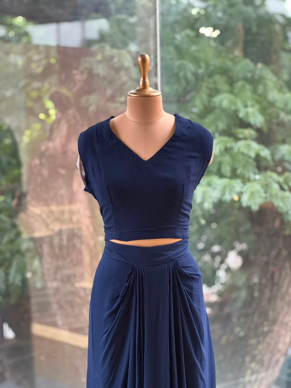 Navy Blue Crush Skirt Set