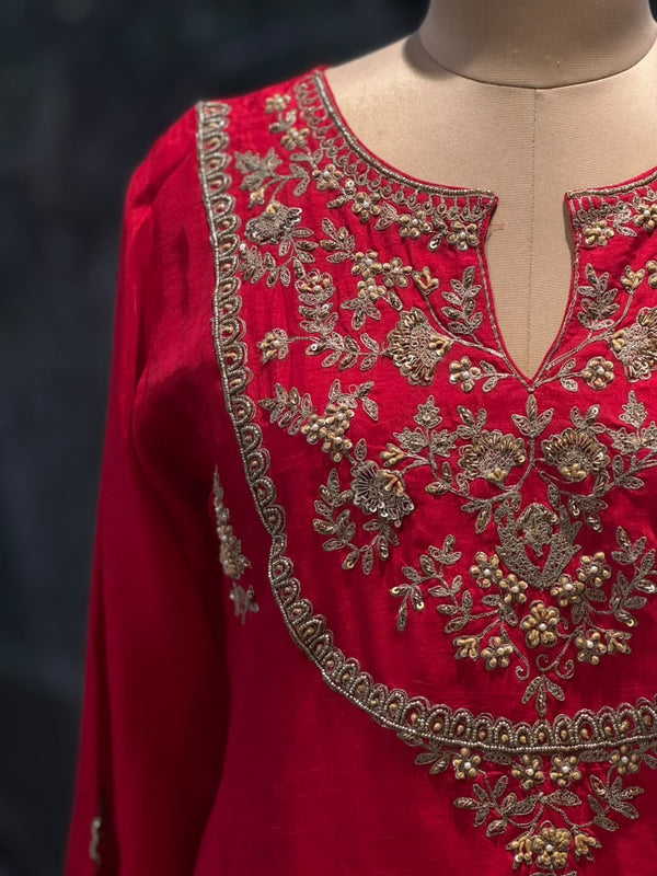 Red Skirt Set