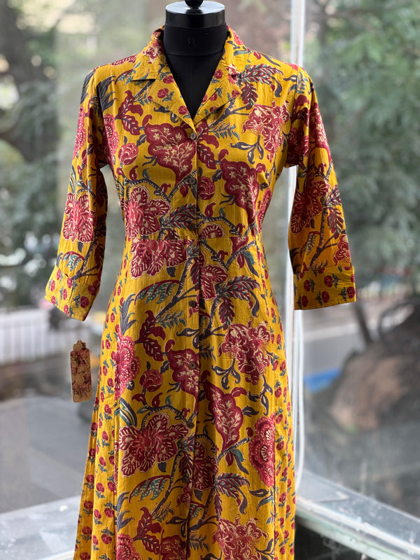 Mustard Yellow Floral Tunic