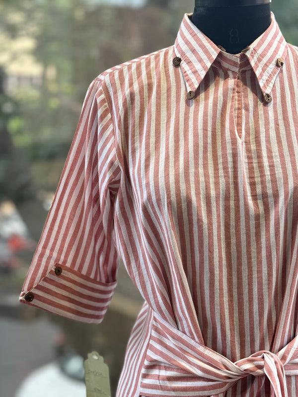 Light Peach Collared Neck Tunic