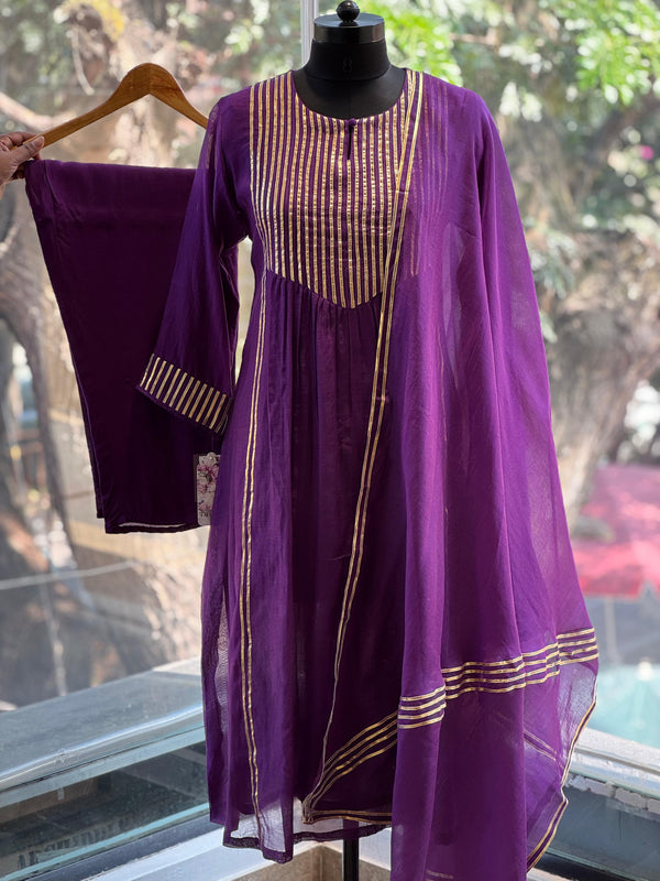 Purple Chanderi Suit