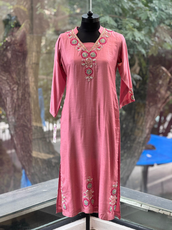 Pink Aplique Work Suit
