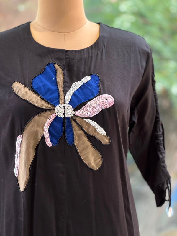Black Centre Patch Work Tunic