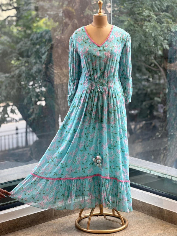 Light Blue Floral Tunic