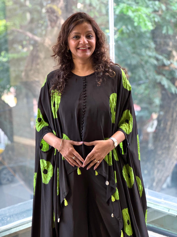 Black Tye Dye Cape Set