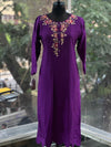 Purple Bandhej Dupatta Set