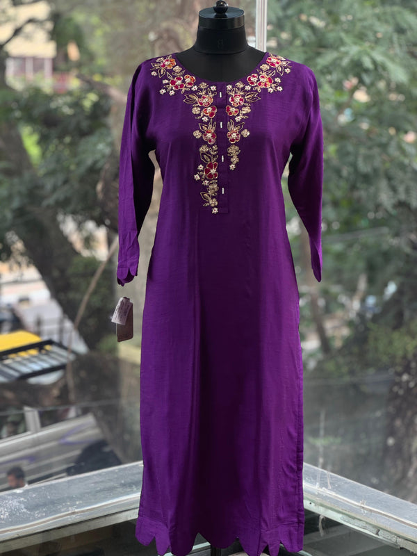 Purple Bandhej Dupatta Set