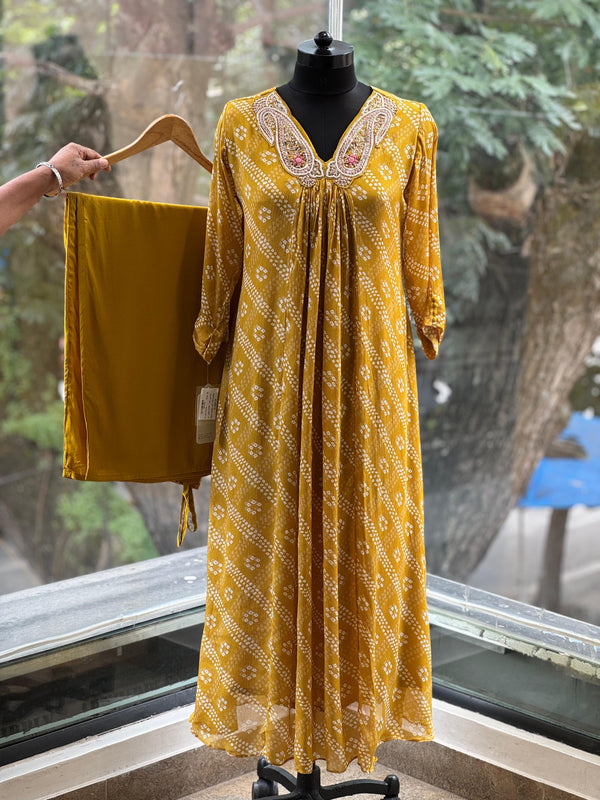 Yellow Bandhej Co Ord