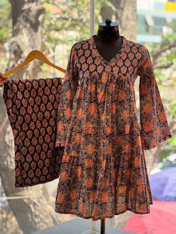 Kalamkari Kurta with Flared Pants