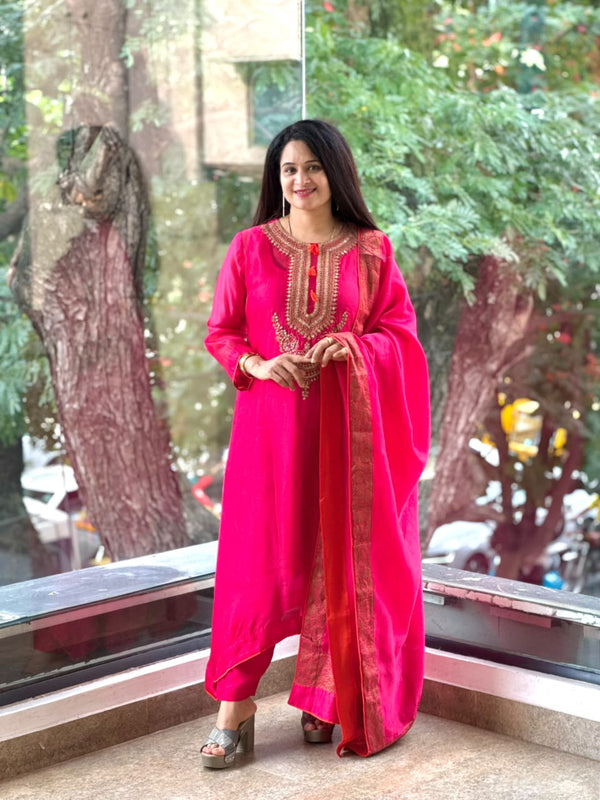 Pink Organza Suit