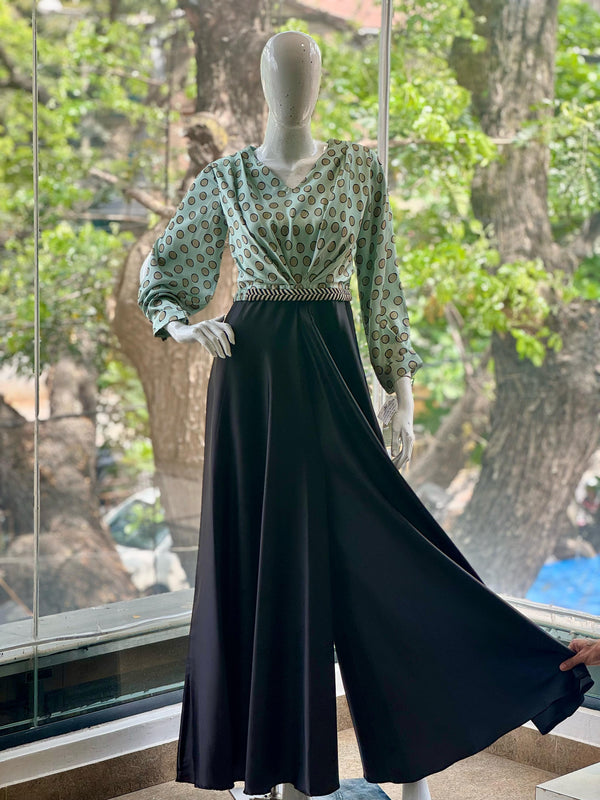 Pastel Green Printed Jumpsuit.