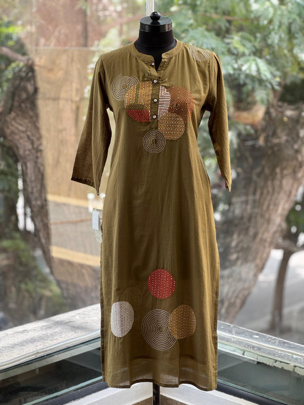 Mehndi Green Embroidered Suit