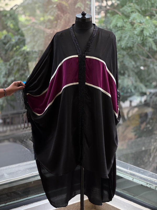Black/Purple Kaftan Tunic