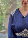 Blue Tail Sleeves Gown