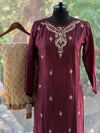 Maroon Dupatta Set